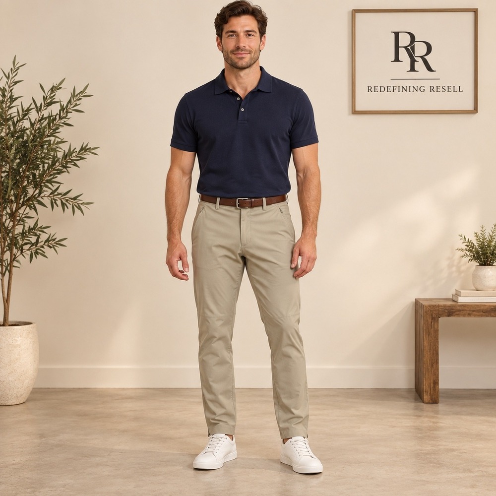 Magellan Outdoors Mens 32x30 Water Repellent Khaki Tan Canvas Straight Pants